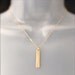 Gold Bar Charm Necklace - The Long Bar Initial in Gold