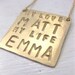 Personalized Square Pendant Necklace in Gold - "My Love and My Life"