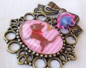 Kawaii Cat Brooch Purple Pin Romantic Antique Brass Cameo Japan Regency Kawaii Kitsch Harajuku Hime Gyaru Ageha