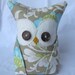 2 Owl Bookends, Doorstops, Paperweights Amy Butler fabric