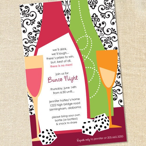 Sweet Wishes 20 Girls Night Out Bunco Casino Party Invitations - Custom Quantities (As Low as 1.19 Each) Il_170x135