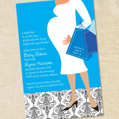 Sweet Wishes 20 Hip Mama Baby Boy Shower Invitations - Custom Quantities (As Low as 1.19 Each) Il_170x135