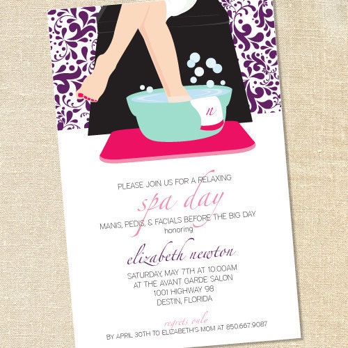 Sweet Wishes 20 Spa Day Pedicure Bridesmaids Invitations - Custom Quantities (As Low as 1.19 Each) Il_170x135
