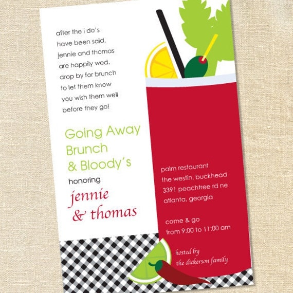 Sweet Wishes 20 Bloody Mary Bridal Brunch Invitations - Custom Quantities (As Low as 1.19 Each) Il_570xn