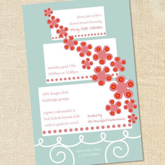 Sweet Wishes 20 Bridal Shower Wedding Brunch Tea Party Invitations - Custom Quantities (As Low as 1.19 Each) Il_570xn