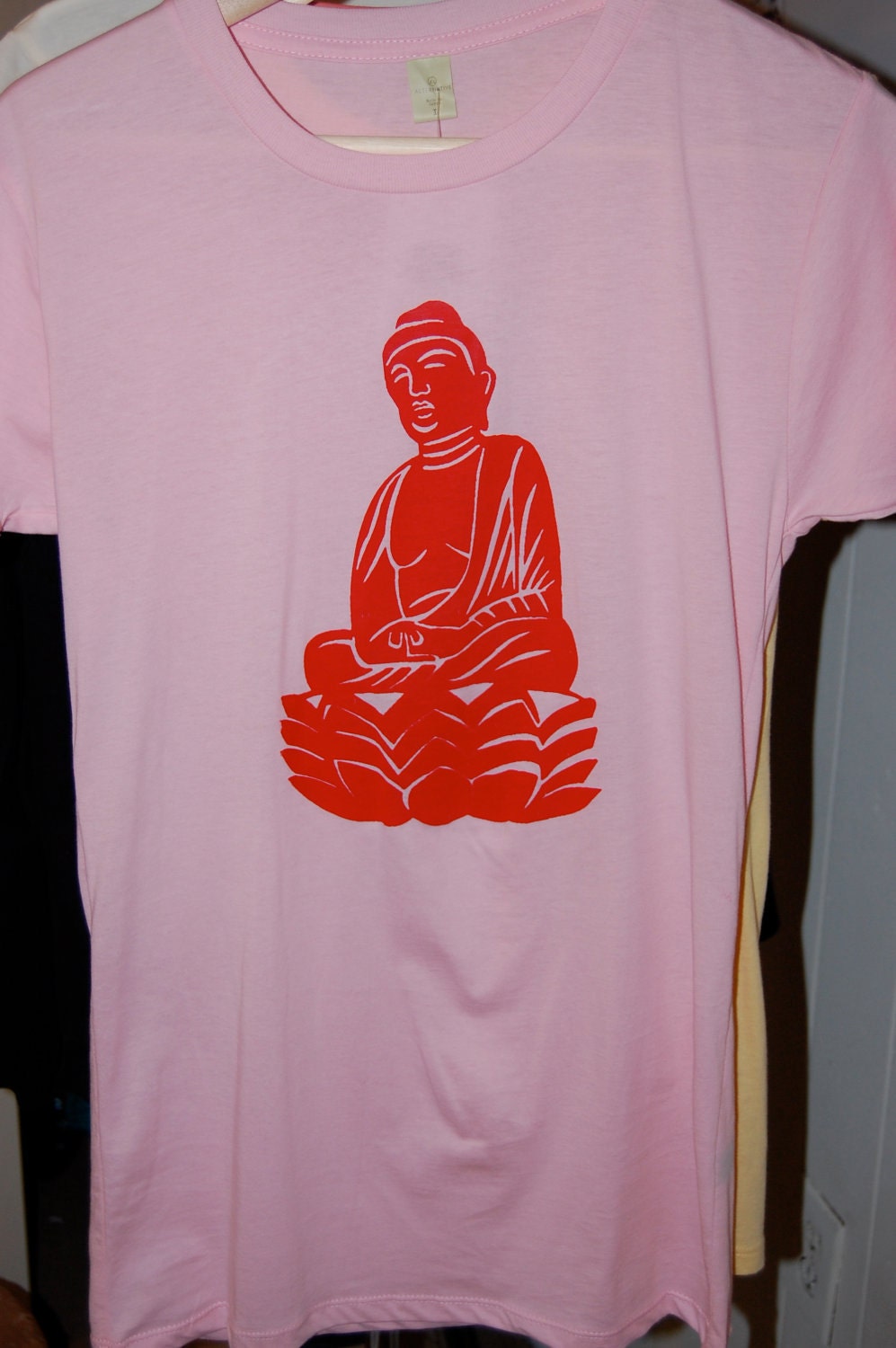 SALE Women's Buddha Shirt  M, Pink Ribbon
