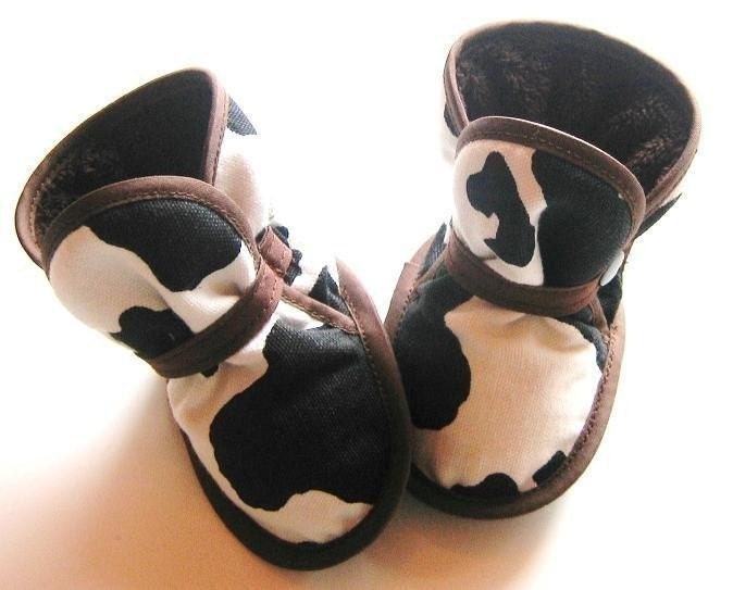 Bundle of Joy Sale - Buy 2 get 1 FREE - use coupon - BUNDLEOFJOY - Cow Boot-ys  :) - booties, slippers, boots, shoes, Etsy kids