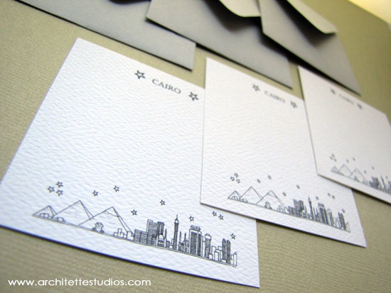 Blank Mini Flat Cards (12) - City Skyline Series