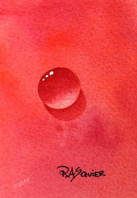 Blood Orange Drop an Original Watercolor Painting ACEO