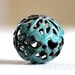 Ocean Blue Paisley Torch Fired Enamel Bead