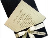 Wedding Invitations  Custom  Blind Embossed Monogram.    Fully Addressed, Shimmering Black and Ivory  Set of 50