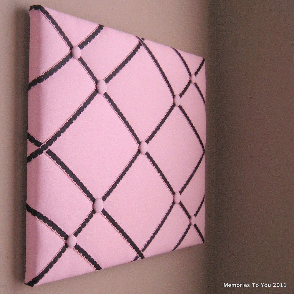 16x20 Memory Board Bow Holder Pink and Black