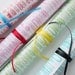 totem - double sided gift wrap in powder, fire engine red, seafoam and chartreuse