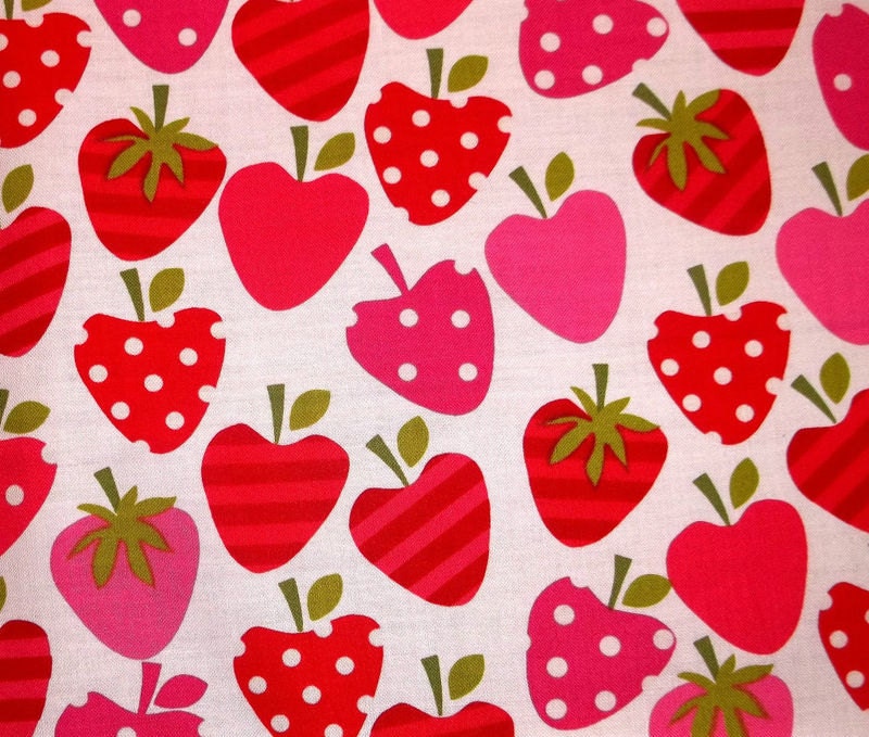 ROBERT KAUFMAN "strawberry" by ann kelle / metro market quilt fabric BTHY LAST1s