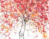 Adore Tree, 2010, ACEO Print of watercolor, 2.5" x 3.5"