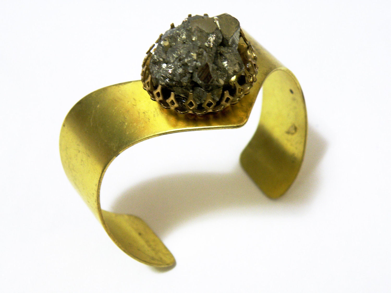 Big Summer Sale- Pyrite and Brass Bracelet