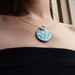 Bubble Necklace - Turquoise enamel-  Sterling silver and copper
