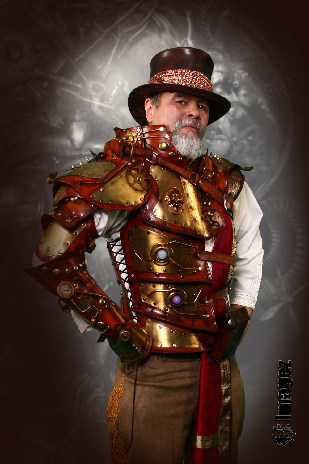 RESERVED For Capt Gannon - Emperors Armor of Empowerment - Steampunk Full arm half torso