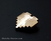 8-bit Brass Heart Pendant