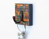 Wall Coat Hook Handmade Paper Colorful Mosaic Stained Glass