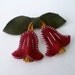 Ruby Red and Mustard Yellow Stitched Suede Bells Brooch