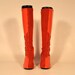 size 6/6.5 Vintage 60s Mod Tangerine Leather GoGo Boots