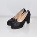 size 7 vintage 60s Midnight Marquise Leather Platform Heels