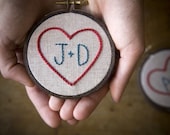 Miniature Custom Heart Sampler- 3 inch hoop
