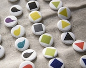 Shapes Pin Set - triangle, square, tear, colors you choose