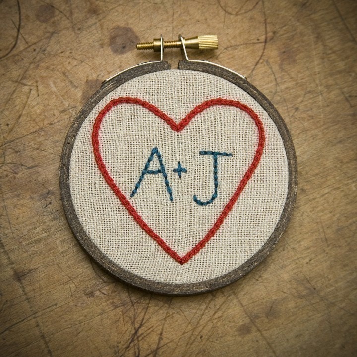 Mini Custom Heart Sampler - Hand Embroidery