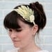 antique gold felt feather fascinator