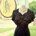 Vintage 1940s Beaded, Black Crepe Cocktail dress. 40s swing size Medium