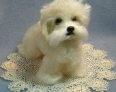 Bichon Cavalier Dog Custom Pet Sculpture needle felted art