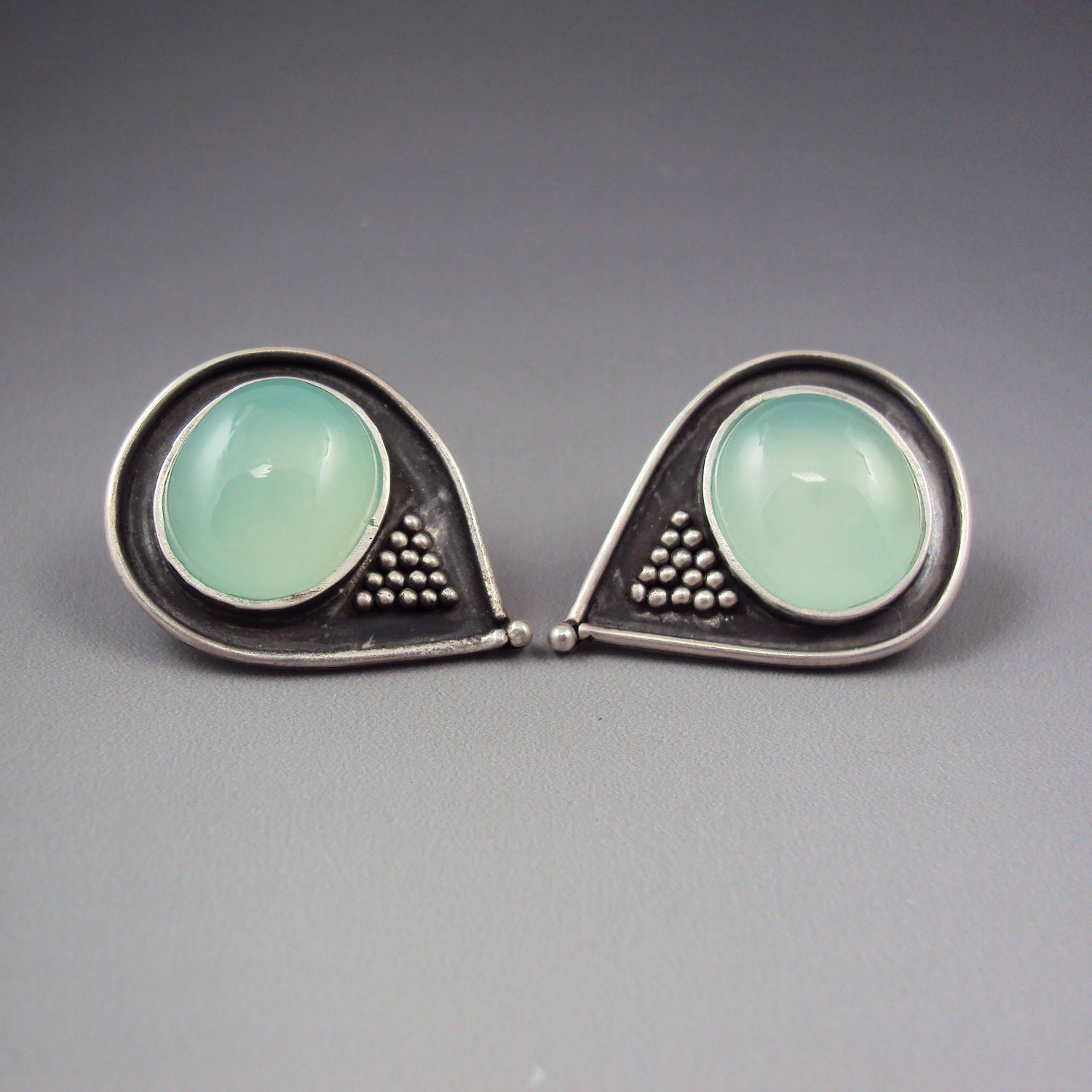 Granulated Chalcedony Earrings