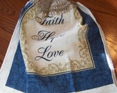 Faith Hope Love Crochet Top Kitchen or Bathroom Towel