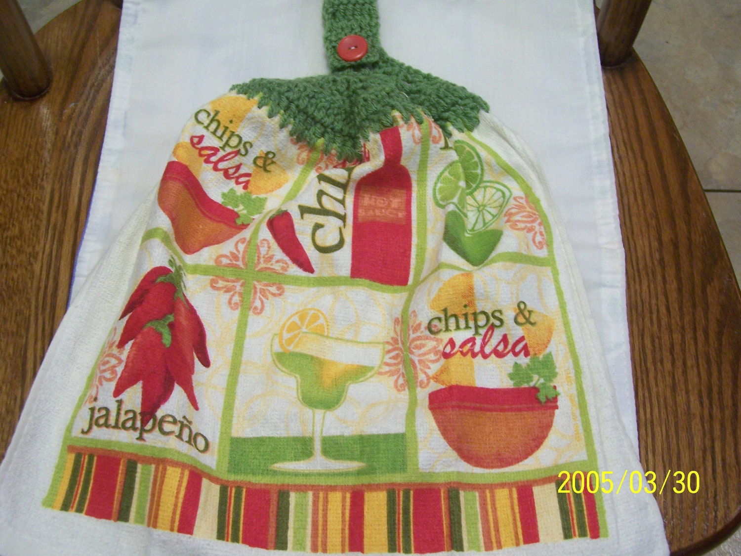 Mexican Chips and Salsa Crochet Top Kitchen Towel