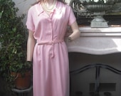 1940s/50s Pink Cotton Lightweight Summer Day Dress