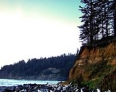 Massive Driftwood Cliffside Ocean Beach Fine Art Photography Oregon Coast Oswald State Park Greeting Card THE SENTINELS by Spinning Castle