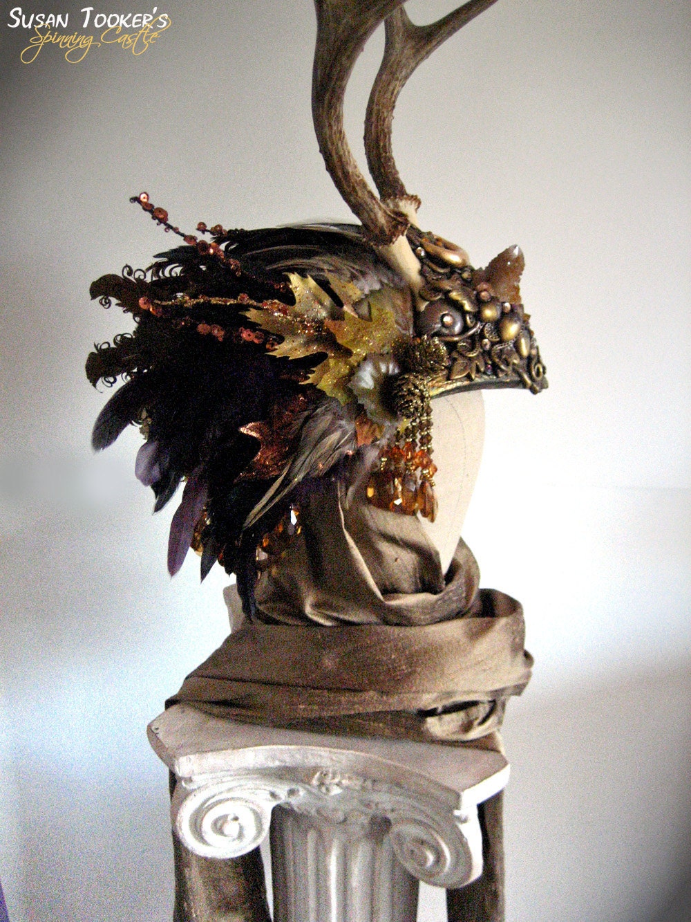 Antler Headdress Celtic Ritual Crown Fairy by SpinningCastle
