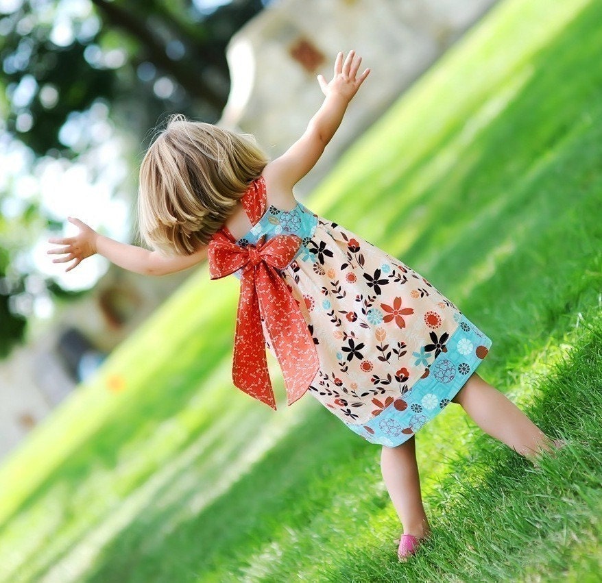Kissing Kumquats Reverse Knot Dress PDF Sewing Pattern Size 6mo - 4T