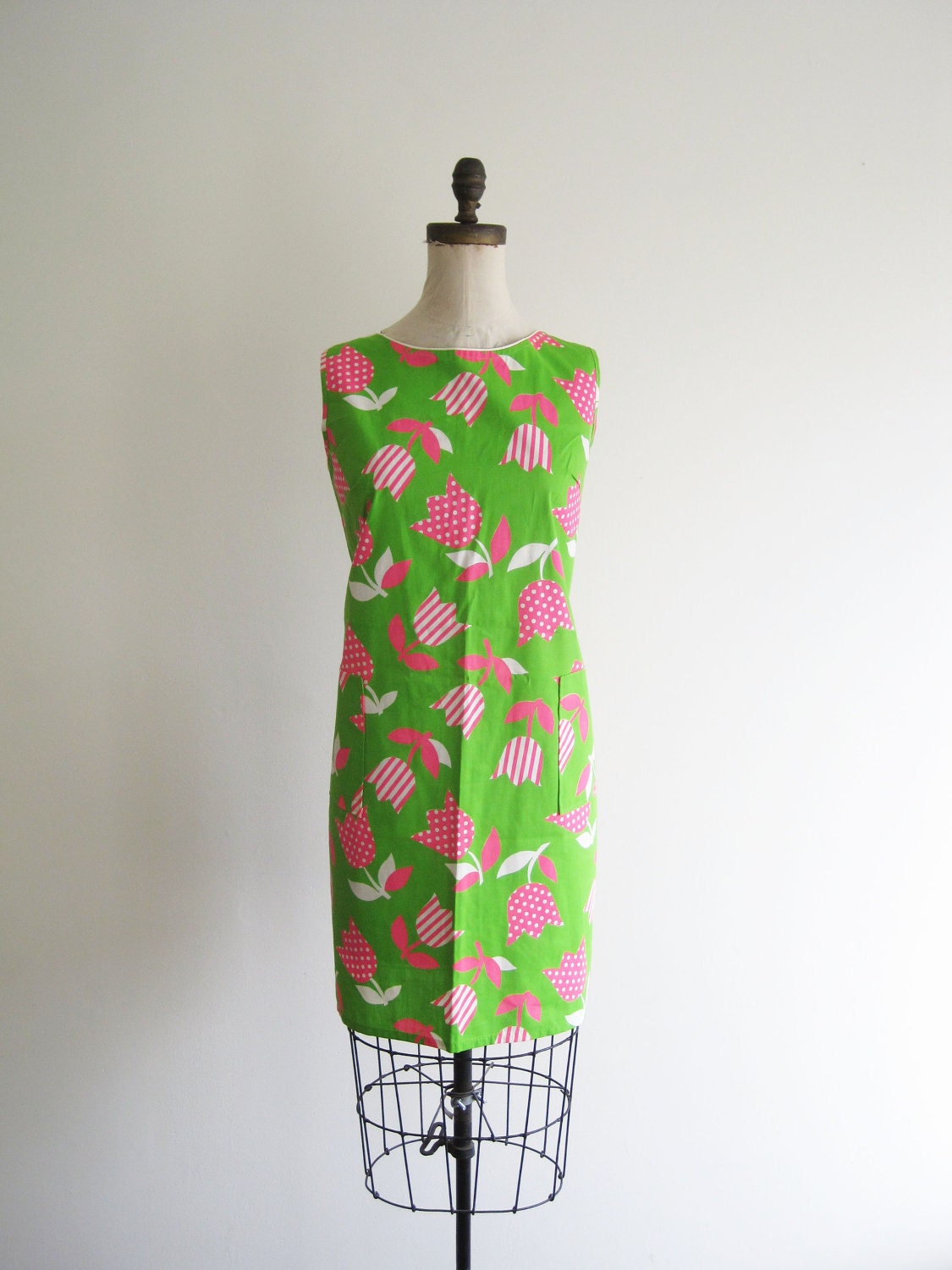 1960s dress ( NEON TULIP ) deadstock