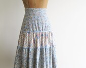 70s skirt / vintage prairie skirt ( LARKSPUR )