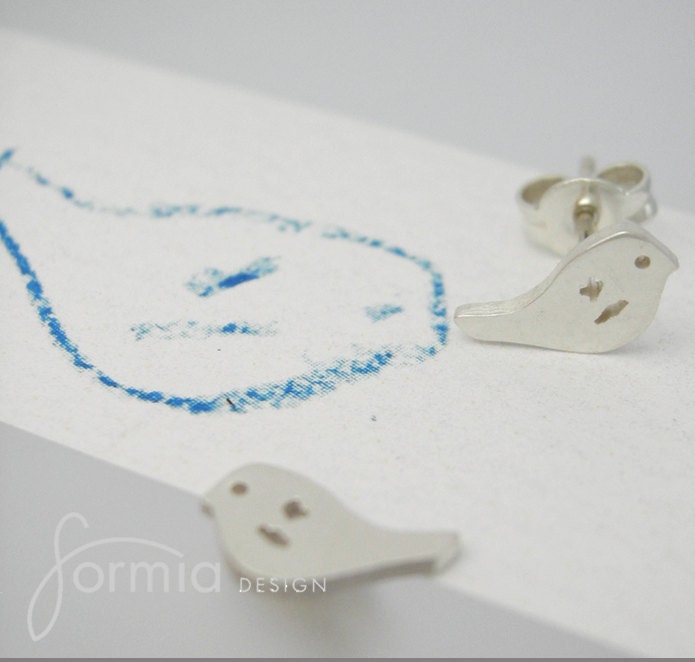 Kids drawing as stud earrings