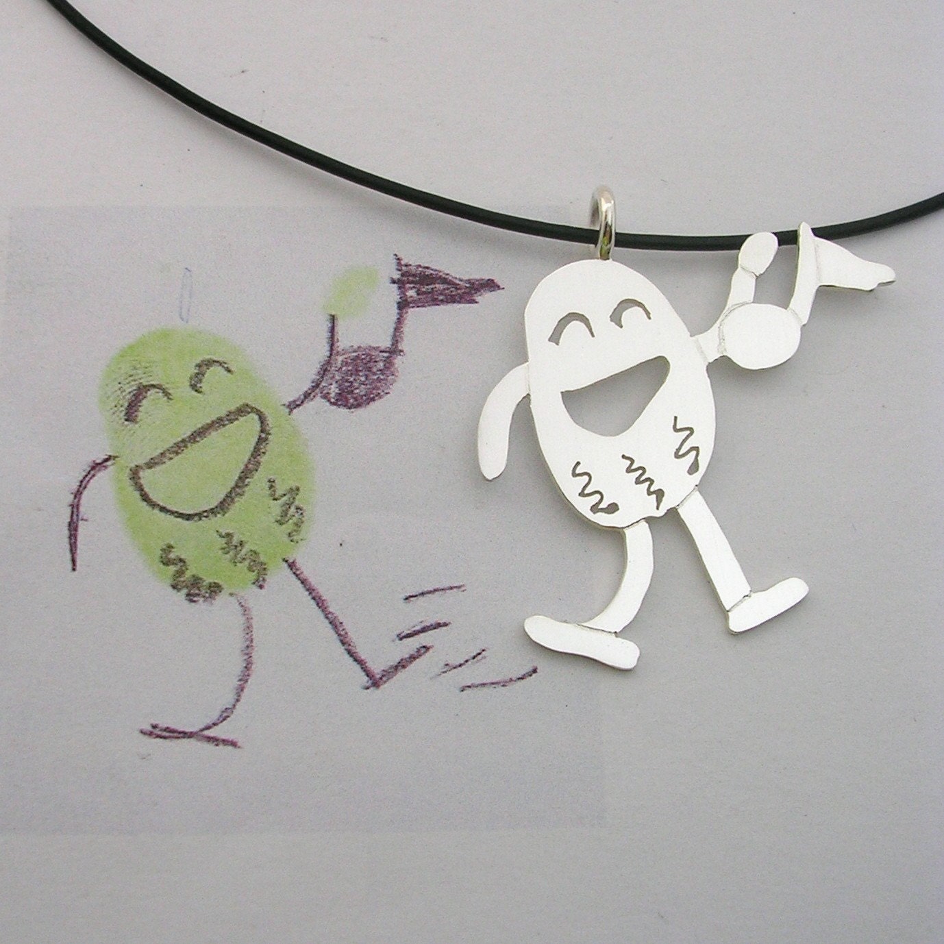 Your childs heart drawing on jewelry