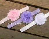 baby headband - infant headband - newborn headband - facebook deal light pink purple and white headband starter set