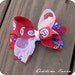 Hairbow - Anchors away bow in red white and blue 4 inch layered boutique bow