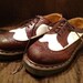Vintage Doc Martens / Dr. Martens Oxfords 3989/34 Brown and White Leather Wingtips Size 6UK