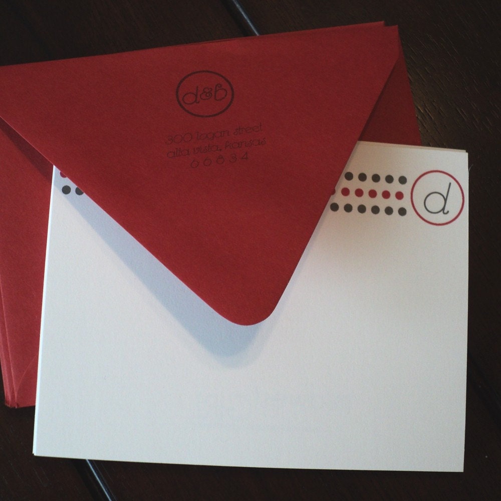 Set of 25 Flat Note Stationery - Simple Type 5