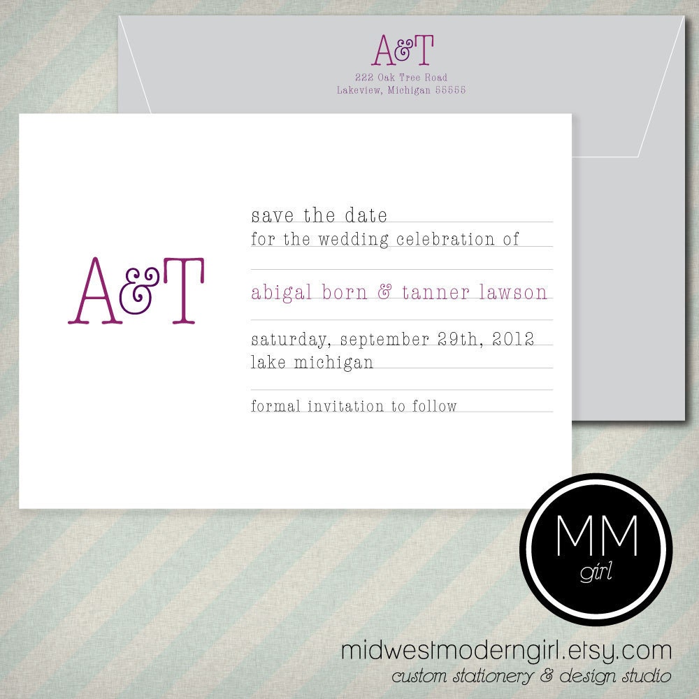 Modern Typewriter Save the Date
