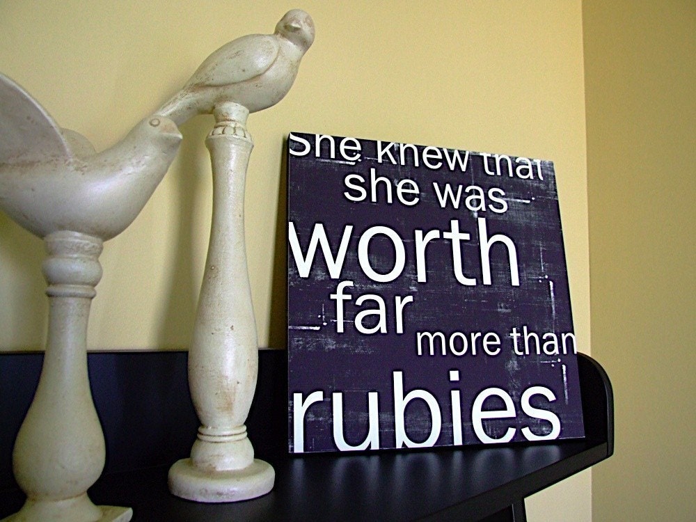She Knew. . . Rubies in Black or Brown - 12x12 CAFE MOUNT